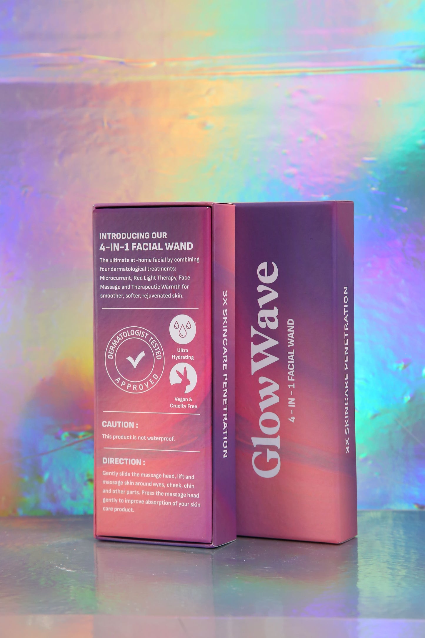 GlowWave Facial Wand 4 in 1 Tongkat Wajah Terapi Lampu Merah