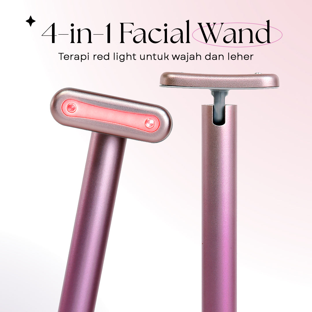 GlowWave Facial Wand 4 in 1 Tongkat Wajah Terapi Lampu Merah