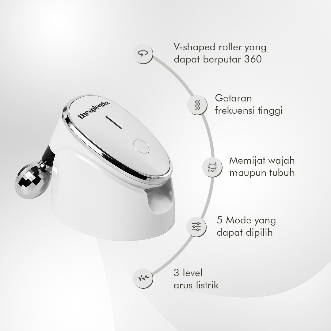 The Splendor Orion Alat Penirus Wajah | Microcurrent Facial Device| Face Roller Pijat Anti Aging