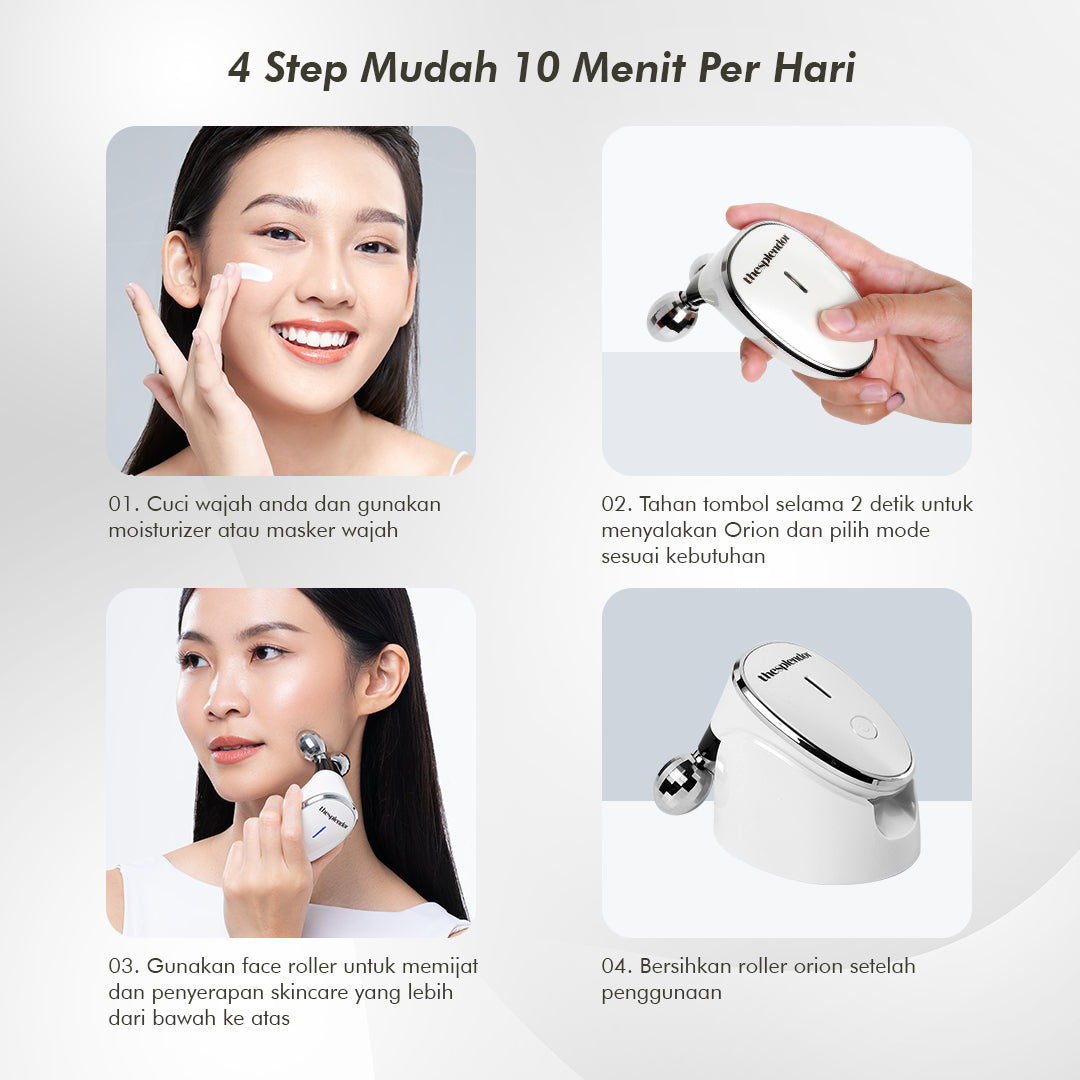 The Splendor Orion Alat Penirus Wajah | Microcurrent Facial Device| Face Roller Pijat Anti Aging